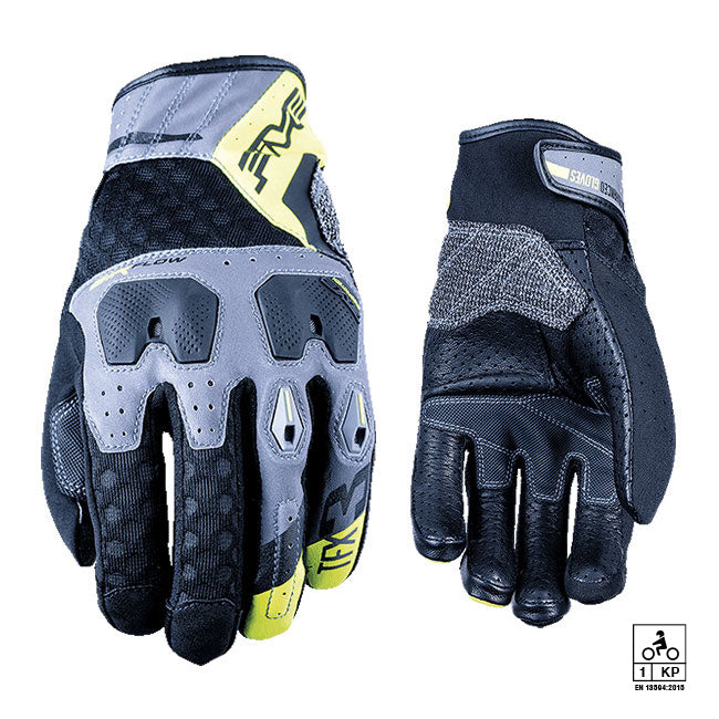 FIVE TFX3 Airflow Gloves Grey Fluro Yellow